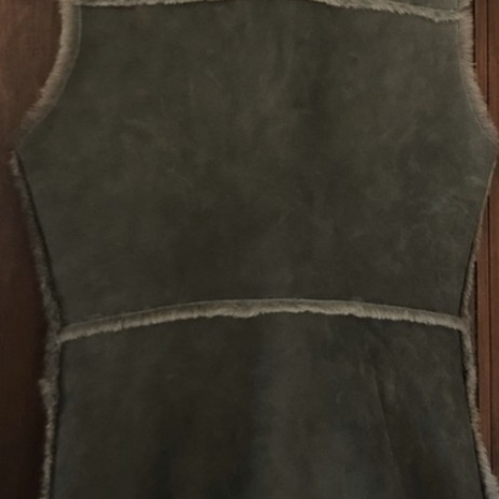 Kenna T Gray Shearling Vest with Real Lamb Fur & leather Zipper Size M - Picture 7 of 13